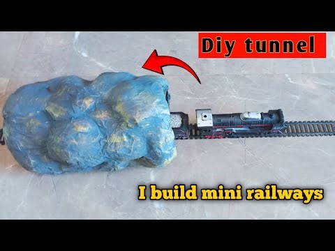 How to make mini train tunnel with cardboard and paper || ghar pe mini train tunnel kese banaye