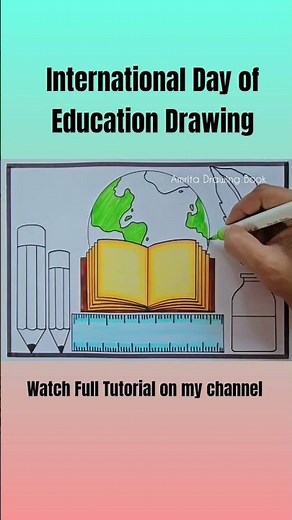 International Day of Education Poster Drawing | Education Day Drawing | International Education Day