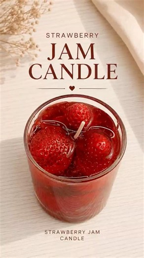 Making a Realistic Strawberry Jam Candle 🍓🕯️ | Satisfying ASMR #asmr