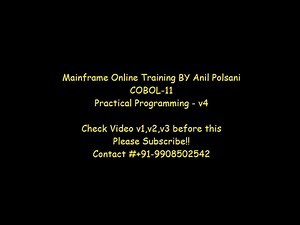 Mainframe COBOL For Beginners | COBOL 11 V4 JOBJCL01 ||Real Mainframe |Anil Polsani |+91-9908502542
