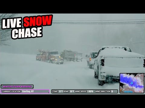 LIVE New York Storm Chaser | Crippling Lake Effect Snow | Whiteout Conditions