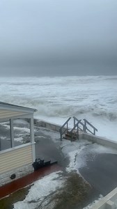 19K views · 300 reactions | In Wells Beach, huge waves splashed over barriers during Saturday's storm surge. | WMTW-TV | Facebook