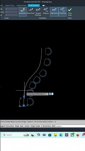 Useful Array with Path Command in AutoCAD. #autocad #autocadblocks