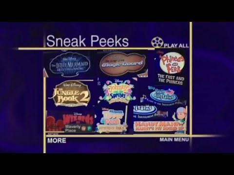 Sneak Peeks Menu (6 Playhouse Disney DVDs) (For Kyle Hanna & Kaden Dixon)