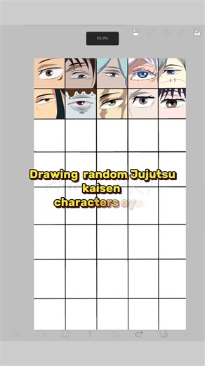Drawing JJK characters eyes pt-11#jjk#jujutsukaisen #anime#animeart#digitalart#ibispaintx #shorts