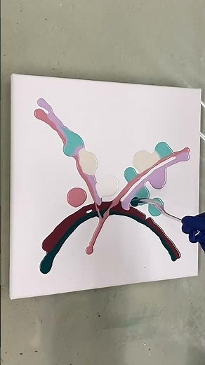 Elegant Acrylic Pouring Landscape | Fluid Art Painting with Modeling Paste