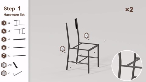 IRONCK Dining Table Set for 2, Small Kitchen Table with Upholstered Chairs for Kitchen & Dining Room, Compact Dining Set for Small Spaces, Gray