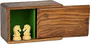 CHESSBAZAAR Tournament Chess Set Wooden Storage Box | Case in Sheesham Wood for Upto 3.8" Chess Pieces