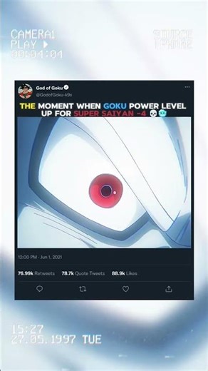 the moment when Goku power level up for super saiyan -4💀🥶#anime #dragonball #vairalvideo