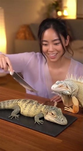 Giant Lizard Protects Its Cake! 😂🦎🎂