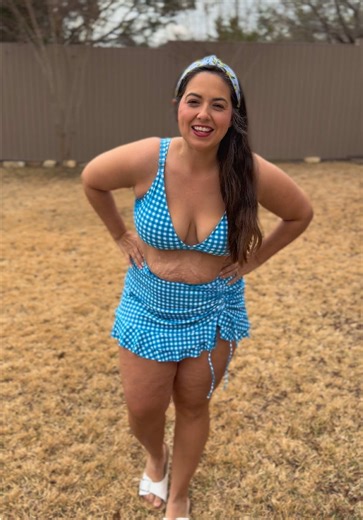 Replying to @Em 📚🖤✨ @Ivy is me @Blooming Jelly Fashion Mom friendly two piece swimsuit that actually feels comfortable, supportive, and flattering. If you’re looking for a high waisted bikini for moms, tummy control swimwear, or a modest two piece bathing suit that gives coverage without looking frumpy — this is it. The high rise bottoms smooth and support the midsection, while the top provides secure coverage that stays put whether you’re chasing kids, swimming, lounging, or bending over to g