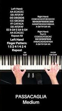 Passacaglia (Piano Tutorial With Letters)