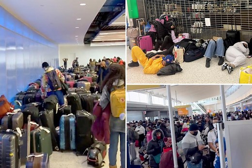 Outraged passengers face 'Ocean of Luggage' at JFK amid flight disruptions and cancellations