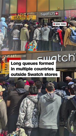 Crowd appears to be pepper-sprayed at Audemars Piguet-Swatch release