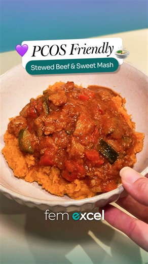 Fem Excel on Instagram: "🍠 PCOS-Friendly Beef with Sweet Potato Mash High-protein • Comforting + blood sugar–friendly ✨ ✨ Ingredients (Serves 4): 🥩 For the Beef: • 500g lean beef chunks • 1–2 tsp olive oil • 1 tsp minced garlic • 1 small red onion, diced • 1 small zucchini, diced • 1/2 red capsicum, diced • Salt + pepper • 1 tbsp paprika • 1 tbsp chili powder • 1 tbsp garlic powder • 1 stock cube • 680g passata 🍠 Sweet Potato Mash: • 2 medium sweet potatoes • 1 tsp olive oil • 1 tbsp butter •