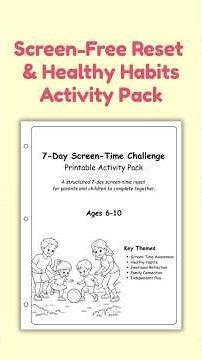 7-Day Screen-Time Challenge Printable - Screen-Free Reset & Healthy Habits Activity Pack