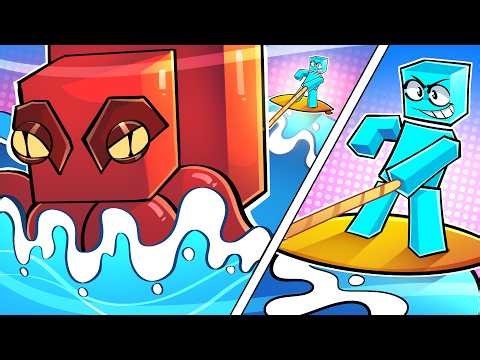 Nadando Com Monstros Marinhos no Minecraft!