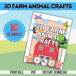 3D Farm Animal Crafts: Printable Barnyard DIY (PDF Download) - Etsy Australia