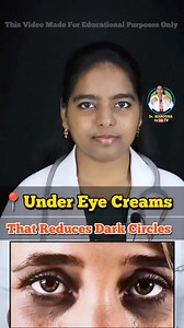 181K views · 1K reactions | Best Under Eye Creams|| Dark circles|| best results  #health #tips #viral #under #eye #creams #darkcircles | Doctor Manogna | Facebook