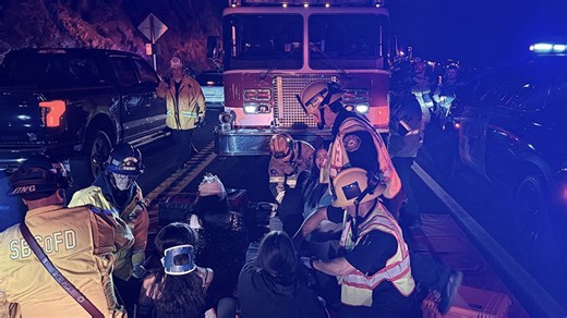 Bus overturns in California mountains, sending multiple people to the hospital