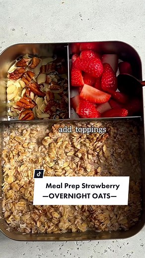 Strawberry Overnight Oats Meal Prep Box 🍓Full recipe ➡️ https://lifemadesweeter.com/overnight-oats-8-ways/ #strawberryovernightoats #vegan #overnightoats #mealprep #healthybreakfast #breakfastbox #ramadan #oatmeal #oatmealrecipes #mealprepmonday #glutenfree #plantbased #asmr #foodtiktok #recipes #recipe #spring #howto