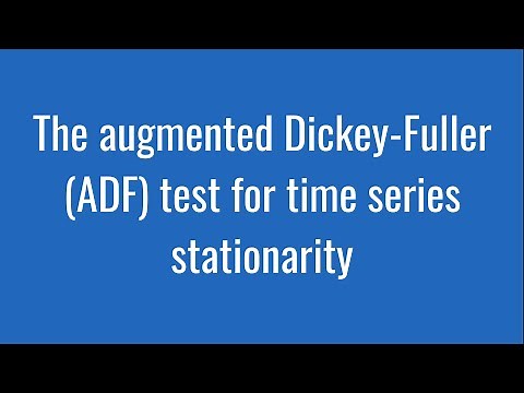 8.6: The augmented Dickey-Fuller (ADF) test for time series stationarity