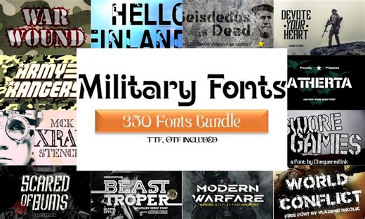Army Military Fonts Bundle 350  TTF and OTF Cricut & Canva Compatible Digital Collection Download - Etsy