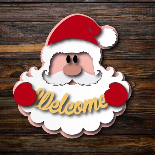 Santa Face Door Hanger SVG Bundle | Christmas Sign (digital Download) - Etsy