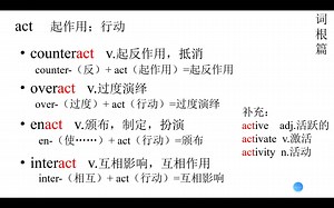 词根讲解之act