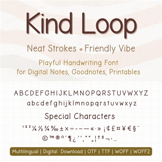 Cute Handwritten Font for Goodnotes – Aesthetic Handwriting for Digital Planners, Journals, Stickers, Cards & Commercial Use (OTF TTF WOFF) - Etsy