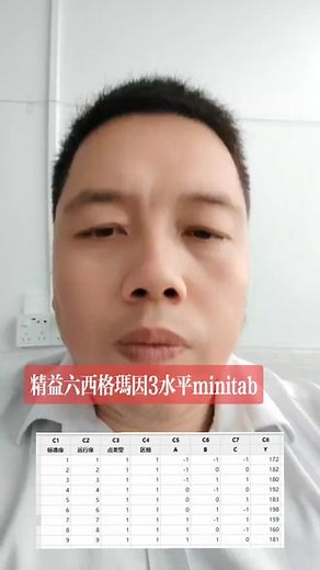 精益六西格玛改进阶段部分因子设计：因子3水平试验minitab操作。