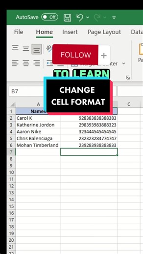 Looking to change cell format? ✅Follow this one simple tip!👆🏻 📚Don’t forget to save this post! . . #excel #exceltips #exceltricks #exceltutoriales #excellearning #account #finance #technology