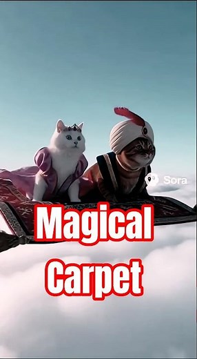 Unbelievable! Cats Take a Magical Carpet Ride 😻✨ | #Shorts