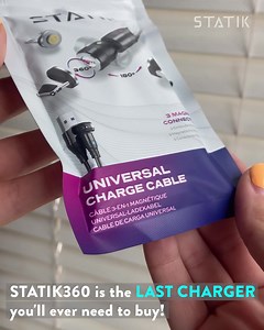 337 reactions · 58 shares | The Only Charger You Need In Your Life Is STATIK360 ⚡and Here’s Why: ✨ It Comes with 3 Tips To Charge Everything (IOS/ Micro USB/ Type-C) ✨ 360° Rotation For Normal Access At Any Angle ✨ It’s Made With Premium Nylon Braided Cord ✨ It’s Safe & Time-Saving Charging Get yours now with 50% off at the link below! | Statik | Facebook