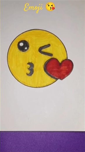 Cute Emoji Art Idea 😘#shorts #youtubeshorts #short #emoji 😘