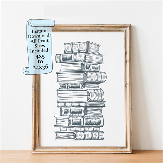 Stack of Books Book Lover Gift Bookshelf Decor - Etsy