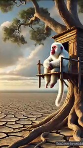 monkey live on a tree in drought and made clay pot for rain #shorts#ai #monkey #tree #claypot | Gunda Swami