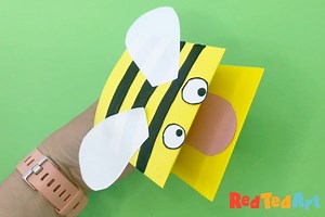 Easy Bee Hand Puppet Made from Paper - Red Ted Art - Kids Crafts