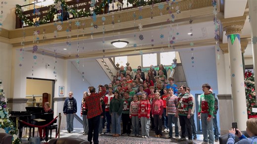 A heartfelt thank you to the Piqua Show Choir, The Company, for today's delightful surprise visit filled with beautiful Christmas music! | Piqua Public Library