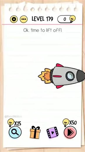 Brain Test Level 179 Ok, time to lift off