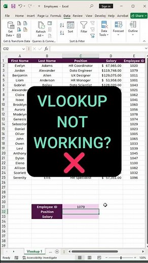 VLOOKUP #2 – Why It’s Not Working