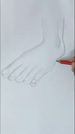 Draw Human Feet🦶 like this| Tutorial for beginners. #drawing