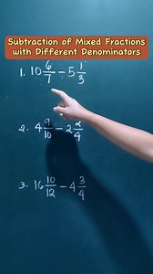 21K views · 477 reactions | Subtraction of Mixed Fractions with different Denominators #unangmathvideo #fractions #mathematics #elementarymath #MathematicsChallenge #maths #subtractionoffractions | Unang Math | Facebook