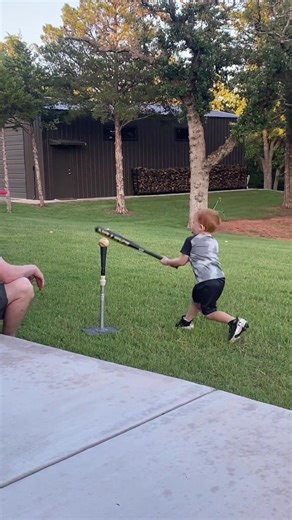 The baby is playing baseball #funny #happy #fishi my #funnyvideo #fyp