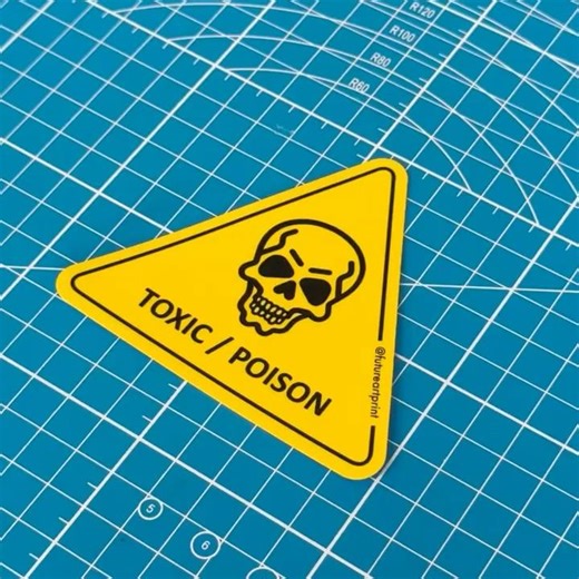 Toxic Poison Racun Beracun 有毒警告 Skull Chemical Danger Warning Sign Malaysia Premium Sticker
