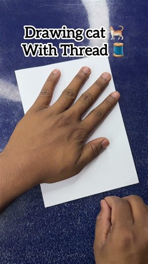 Drawing cat 🐈 with Thread 🧵 #art #fun #shorts