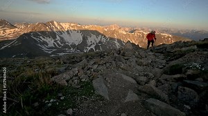 Hiking at high elevation on a rocky trail in the Collegiate Peaks Wilderness