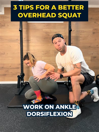 3 Tips for a better overhead squat 🏋️‍♂️ If you want to achieve a better overhead squat, you need to understand biomechanics and use them to your advantage.. So here are 3 tips that will help with your overhead squats: 1️⃣ Ankle mobility is key You can’t squat properly if your ankles aren’t flexible. When they’re stiff, you won’t be able to push your knees forward enough, which will affect your balance and squat depth. Work on getting more dorsiflexion so you can squat deeper and more stable. 2