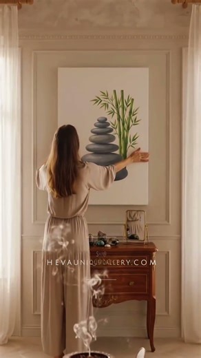 Zen Bamboo Canvas Art | Balance Stones Nature Print for Walls