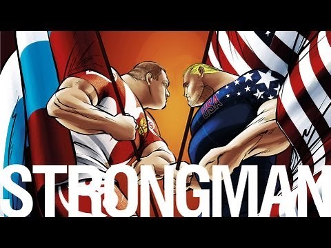 Russia vs USA strongman contest backstage. Vladivostok, Russia 2011.